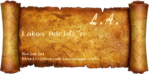 Lakos Adrián névjegykártya